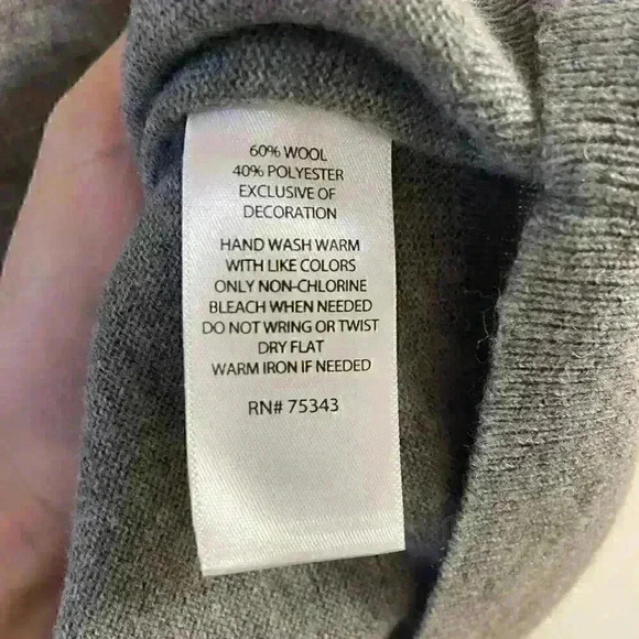 THOMAS PARKER NWT Mens Grey Wool Blend 1/4 Zip Pullover Sweater, XL. - Picture 5 of 5